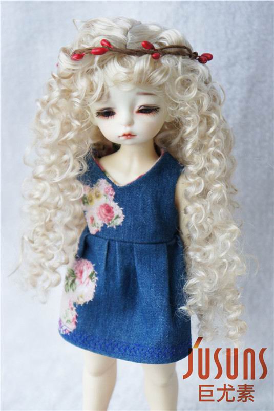 Long Wave Curly Doll Wigs Synthetic Mohair JD145
