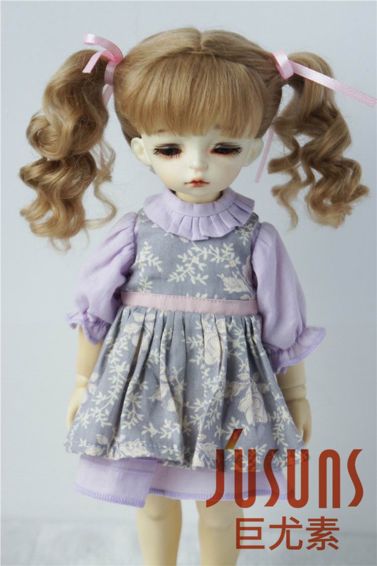 Lovely Two Pony Braids BJD Mohair Doll Wig JD428
