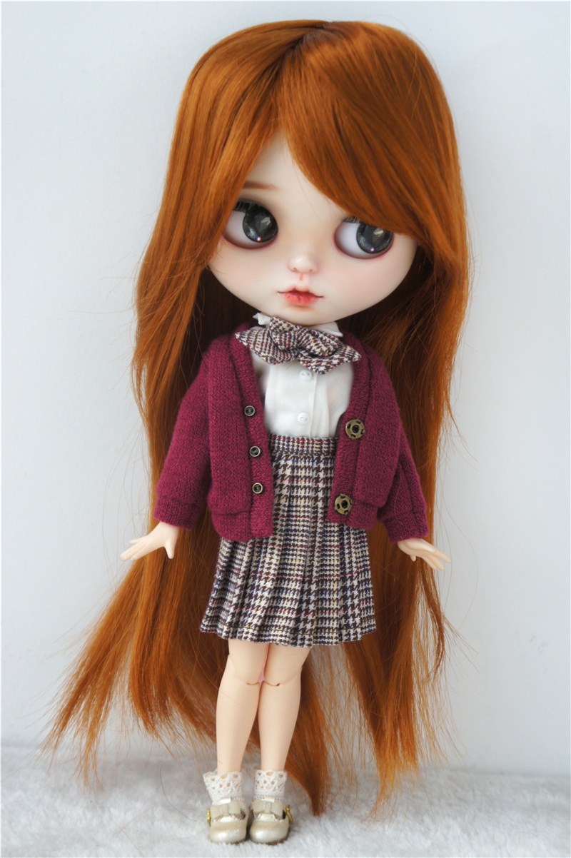 Long Straight BJD Kanekalon Fiber Doll Wigs  JD106