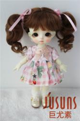 Lovely Two Pony Braids BJD Mohair Doll Wig JD428
