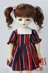 Lovely Two Pony Braids BJD Mohair Doll Wig JD428