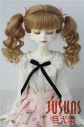 Lovely Two Pony Braids BJD Mohair Doll Wig JD428