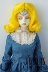 Fashion Curly Yellow BJD Kanekalon Fiber Doll Wigs JD099