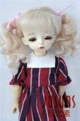 Lovely Two Pony Braids BJD Mohair Doll Wig JD428