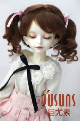 Lovely Two Pony Braids BJD Mohair Doll Wig JD428