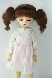 Pretty Two Pony Curly BJD Mohair Doll Wig JD613