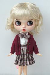Lady Short Curly BJD Doll Wigs Synthetic Mohair JD260
