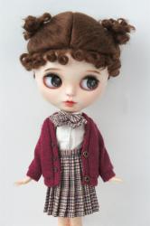 Lovely Short Double Braid BJD Mohair Doll Wigs JD269
