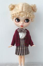 Lovely Short Double Braid BJD Mohair Doll Wigs JD269