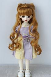 Pretty Bowknot with Long Curly BJD Synthetic Mohair Doll Wigs JD436