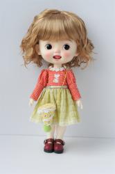 Lady Short Curly BJD Doll Wigs Synthetic Mohair JD260