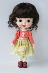 Lady Short Curly BJD Doll Wigs Synthetic Mohair JD260