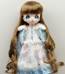 Newly Half-up Hairstyle with Bow BJD Curly Synthetic Mohair Doll Wig JD893