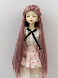 JD908 Elegant Braided BJD Synthetic Mohair Wigs With Floral Hair Clip