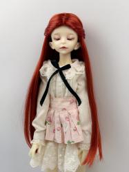 JD908 Elegant Braided BJD Synthetic Mohair Wigs With Floral Hair Clip